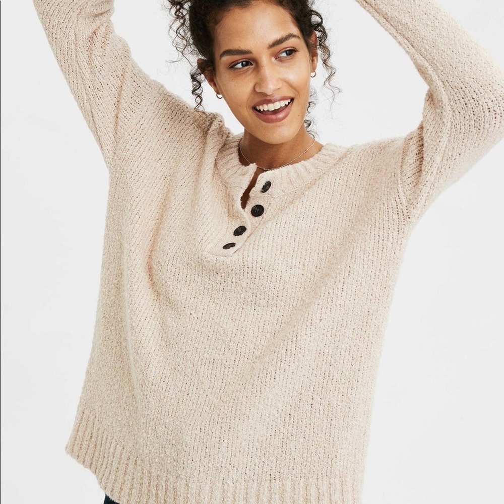 American Eagle | Henley Pullover Sweater